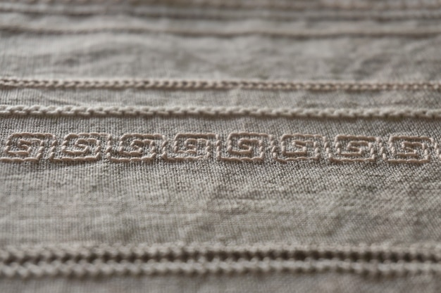 Closeup of embroidered stitches