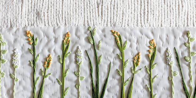 Embroidered pattern on linen